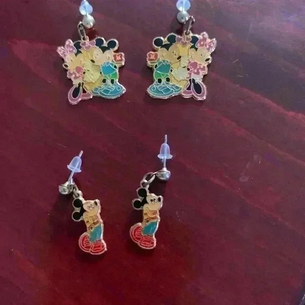 2 sets of vintage Disney earrings. Back  to school